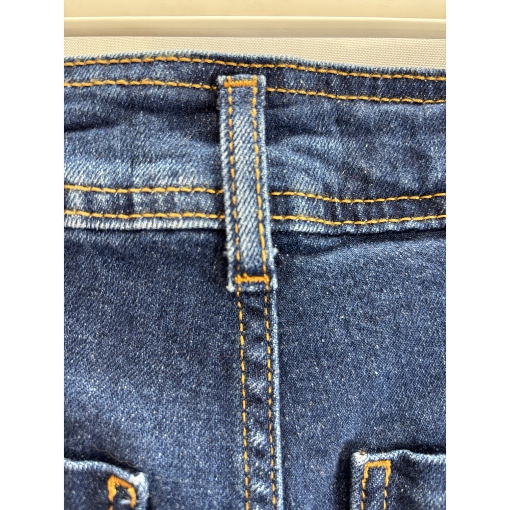 ZARA Women's High Rise Wide Leg Jeans Size 2 Dark Blue Raw Hem Denim - Picture 13 of 14